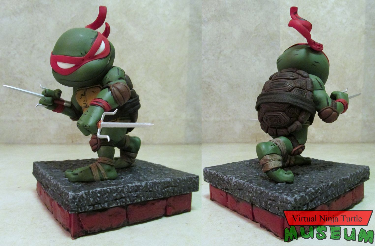 Raphael V2 Red Mask Statue front and back